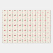 Retro Berry Cherry en Chequers op Cream Inpakpapier Vel (Voorkant 2)