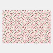 Retro Berry Cherry en Chequers op Cream Inpakpapier Vel (Voorkant)
