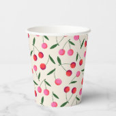 Retro Berry Cherry verjaardagsfeestje Papieren Bekers (Achterkant)