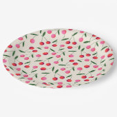 Retro Berry Cherry verjaardagsfeestje Papieren Bordje (Gekanteld)