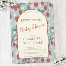 Retro Bes Zoete Aardbei Baby Shower