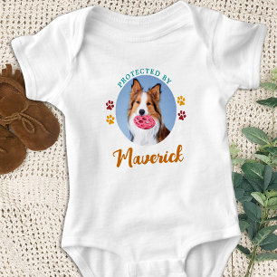 Retro beschermd door hond aangepaste foto kleurrij romper
