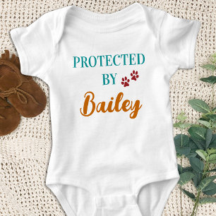 Retro beschermd door hond gepersonaliseerd kleurri romper