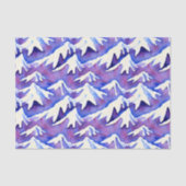 Retro besneeuwde Paarse bergen Tissuepapier (Voorkant)