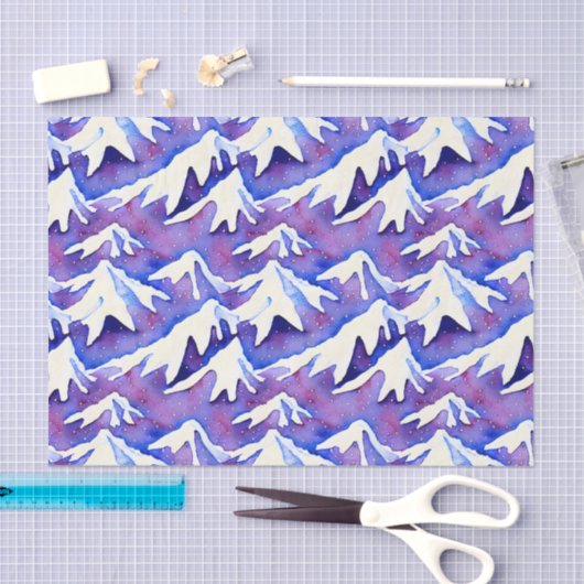 Retro besneeuwde Paarse bergen Tissuepapier (Craft)