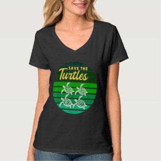 Retro  bespaart de schildpad voor mannen t-shirt