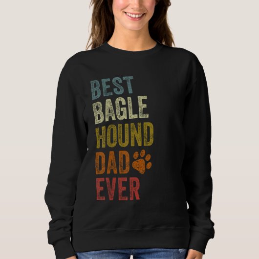 Retro Best Bagle Hound Dad Ever Dog Papa Father's  Trui (Voorkant)