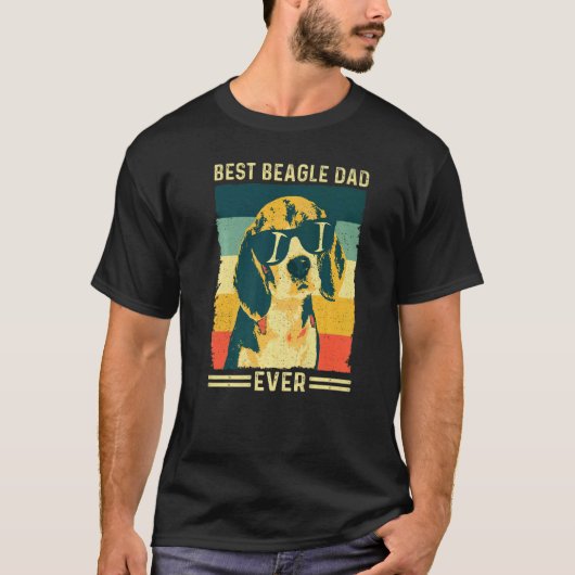 Retro Best Beagle Dad Oog Vaderdag D T-shirt (Voorkant)