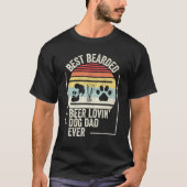 Retro Best Bearded Beer Lovin Dog Pap Ever Pet Ewn T-shirt (Voorkant)