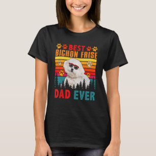 Retro Best Bichon Frise Dad over Cute Dog T-shirt