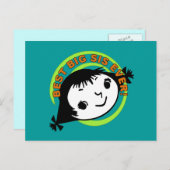 Retro Best Big Sis Ever Briefkaart (Voorkant / Achterkant)