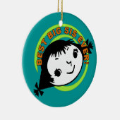 Retro Best Big Sis Ever Keramisch Ornament (Rechts)
