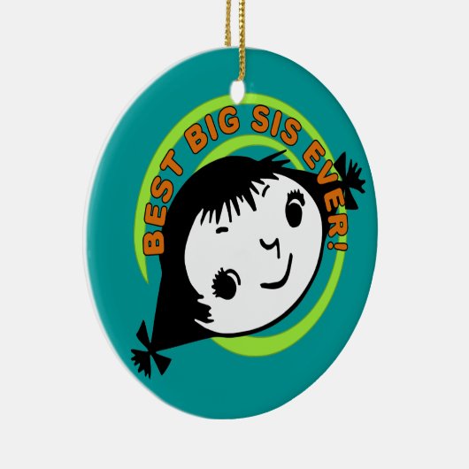 Retro Best Big Sis Ever Keramisch Ornament (Rechts)