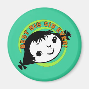 Retro Best Big Sis Ever Magneet