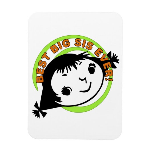 Retro Best Big Sis Ever Magneet (Verticaal)