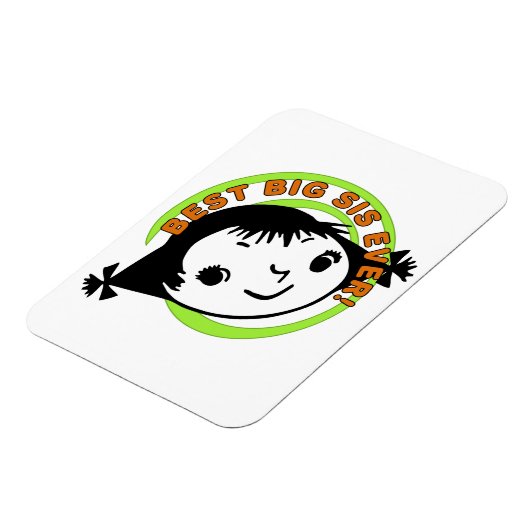 Retro Best Big Sis Ever Magneet (Linkerzijde)