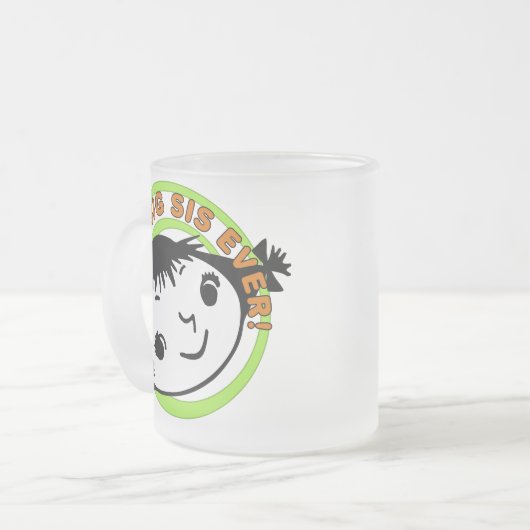 Retro Best Big Sis Ever Matglas Koffiemok (Voorkant links)