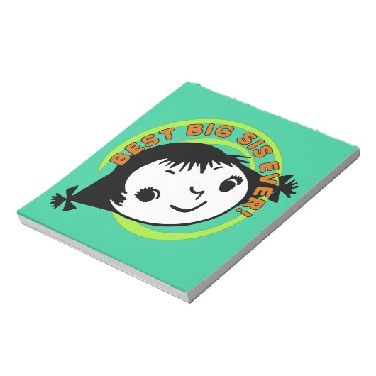 Retro Best Big Sis Ever Notitieblok (Linkerzijde)