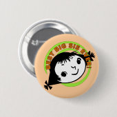 Retro Best Big Sis Ever Ronde Button 5,7 Cm (Voorkant /achterkant)