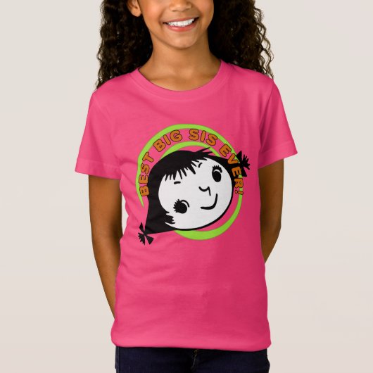 Retro Best Big Sis Ever T-shirt (Voorkant)