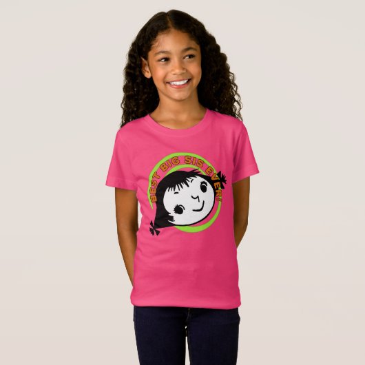 Retro Best Big Sis Ever T-shirt (Voorkant volledig)