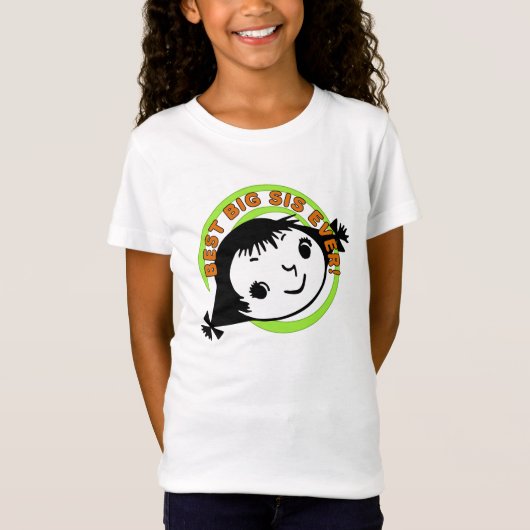 Retro Best Big Sis Ever T-shirt (Voorkant)