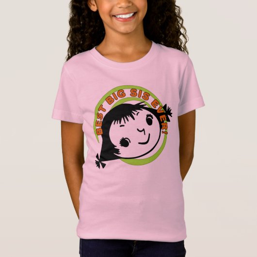 Retro Best Big Sis Ever T-shirt (Voorkant)