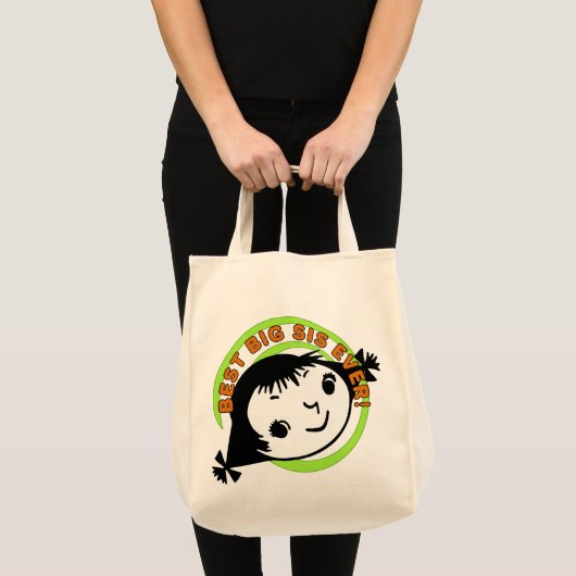 Retro Best Big Sis Ever Tote Bag (Voorkant (product))