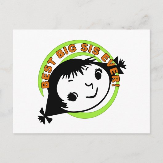 Retro Best Big Sister Ever Briefkaart (Voorkant)
