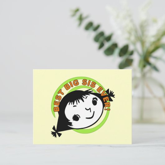 Retro Best Big Sister Ever Briefkaart (Staand voorkant)