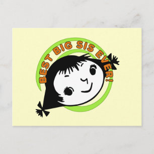 Retro Best Big Sister Ever Briefkaart