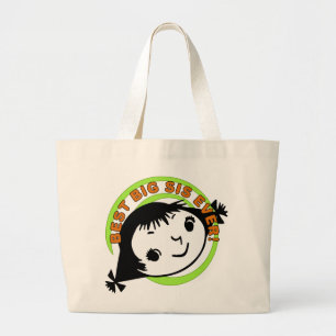 Retro Best Big Sister Ever Grote Tote Bag
