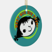 Retro Best Big Sister Ever Keramisch Ornament (Rechts)