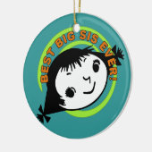 Retro Best Big Sister Ever Keramisch Ornament (Links)