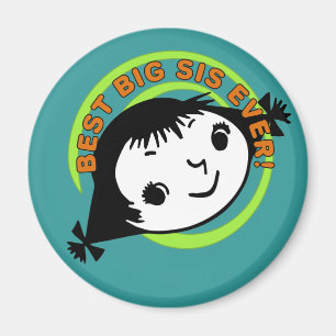 Retro Best Big Sister Ever Magneet