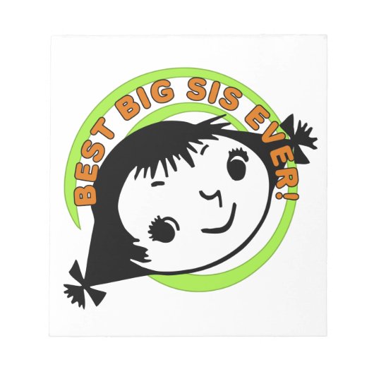 Retro Best Big Sister Ever Notitieblok (Voorkant)