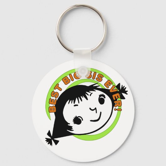 Retro Best Big Sister Ever Sleutelhanger (Voorkant)