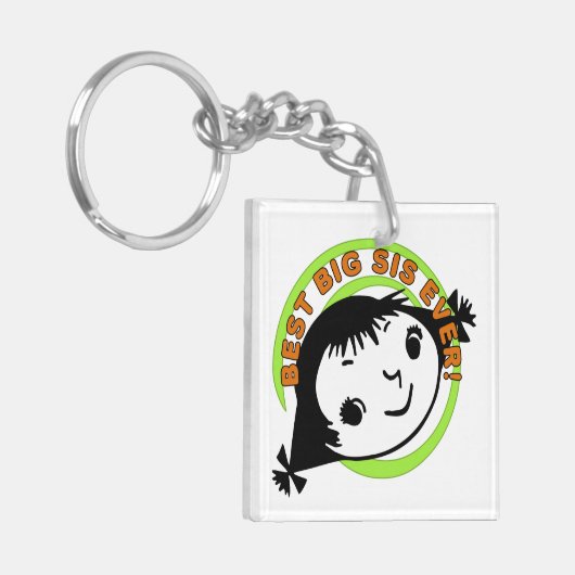 Retro Best Big Sister Ever Sleutelhanger (Voorkant Links)