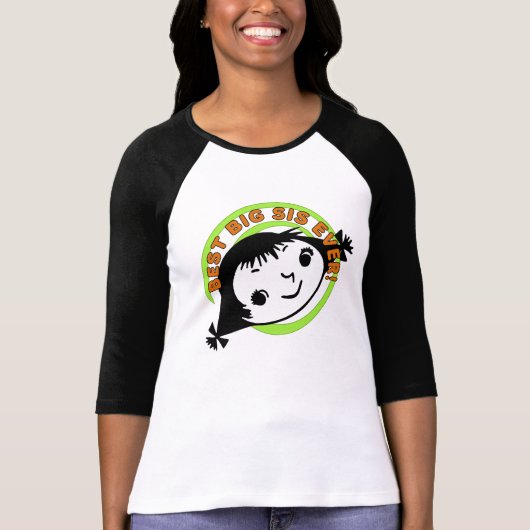 Retro Best Big Sister Ever T-shirt (Voorkant)
