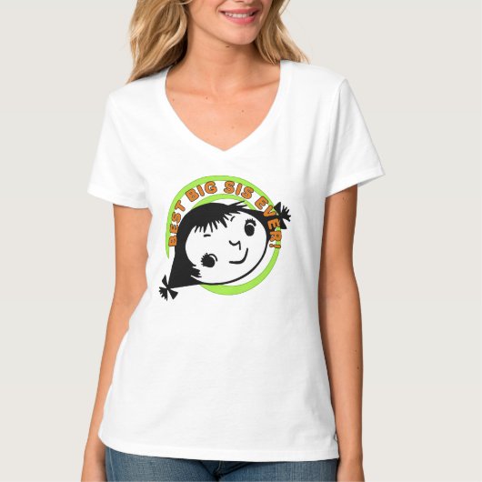 Retro Best Big Sister Ever T-shirt (Voorkant)