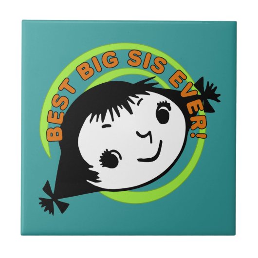 Retro Best Big Sister Ever Tegeltje (Voorkant)