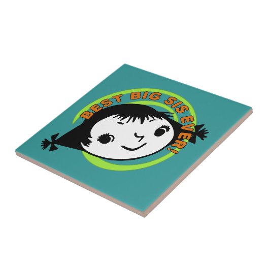 Retro Best Big Sister Ever Tegeltje (Zijkant)