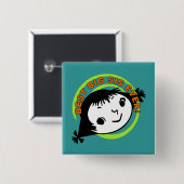 Retro Best Big Sister Ever Vierkante Button 5,1 Cm (Voorkant /achterkant)