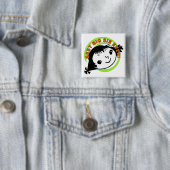 Retro Best Big Sister Ever Vierkante Button 5,1 Cm (In situ)