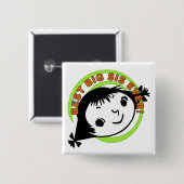 Retro Best Big Sister Ever Vierkante Button 5,1 Cm (Voorkant /achterkant)