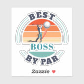 Retro Best Boss beroemd gemaakt door Par Custom Co Sticker (Vel)