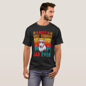  Retro Best Bull Terrier Dad over Cute Dog T-shirt (Voorkant volledig)