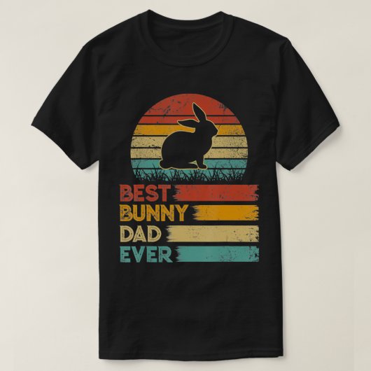 Retro Best Bunny Dad Ever's Animals Lover T-shirt (Design voorkant)