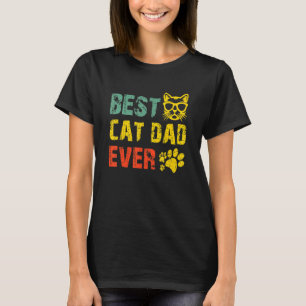  Retro Best Cat Dad Ever Cat Father T-shirt