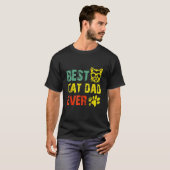  Retro Best Cat Dad Ever Cat Father T-shirt (Voorkant volledig)